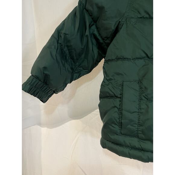 GYMBOREE Kids Puffer Coat Toddler Boy’s Size 2T Green Hood Zip Pockets Fleece - Picture 5 of 9